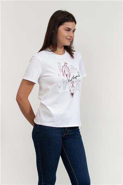 Karl Lagerfeld Kadın Bisiklet Yaka T-Shirt