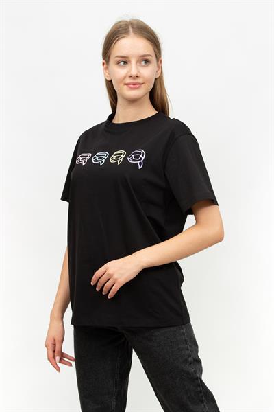 Karl Lagerfeld Kadın Bisiklet Yaka T-Shirt