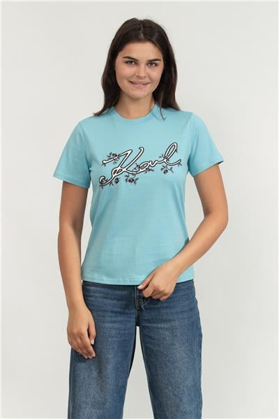 Karl Lagerfeld Kadın Bisiklet Yaka T-Shirt