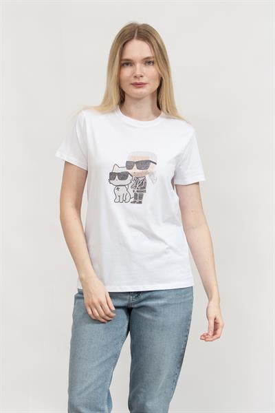 Karl Lagerfeld Ikon Rs Duo Kadın Bisiklet Yaka T-Shirt