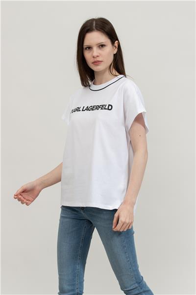 Karl Lagerfeld Kadın Bisiklet Yaka T-Shirt