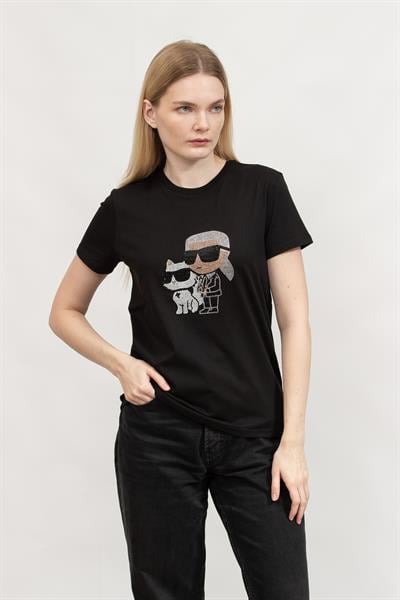 Karl Lagerfeld Ikon Rs Duo Kadın Bisiklet Yaka T-Shirt