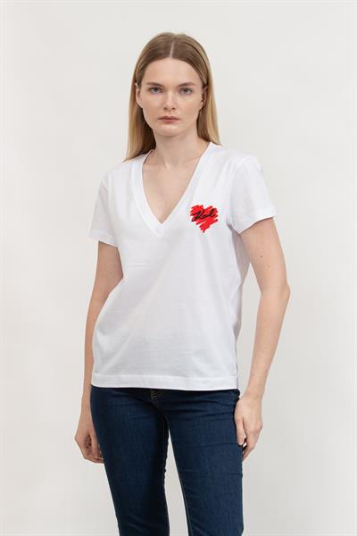 Karl Lagerfeld Kadın V Yaka T-Shirt