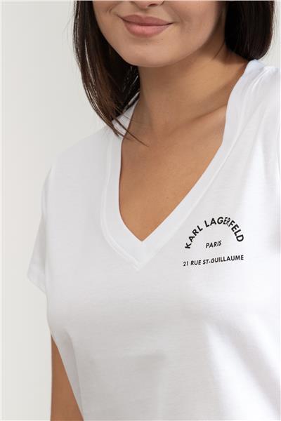 Karl Lagerfeld Kadın V Yaka T-Shirt