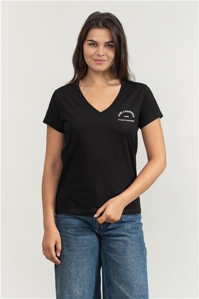 Karl Lagerfeld Kadın V Yaka T-Shirt