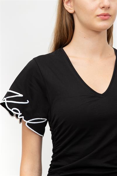 Karl Lagerfeld Kadın V Yaka T-Shirt