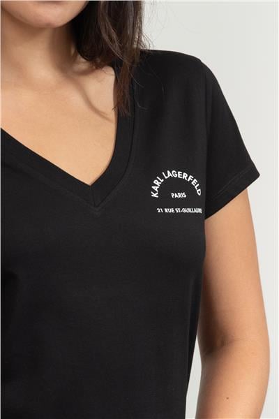 Karl Lagerfeld Kadın V Yaka T-Shirt