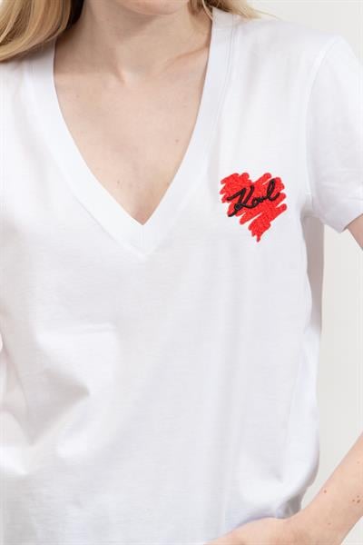 Karl Lagerfeld Kadın V Yaka T-Shirt