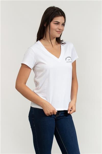 Karl Lagerfeld Kadın V Yaka T-Shirt