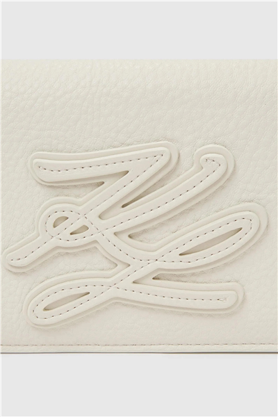 Karl Lagerfeld K/Autograph Patch Mini Flap Cb Kadın Mini Omuz Çantası Beyaz