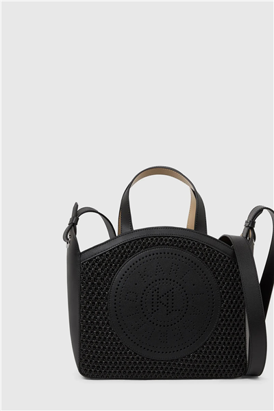 Karl Lagerfeld K/Circle Sm Tote Raffia Mesh Kadın Mini Omuz Çantası Siyah