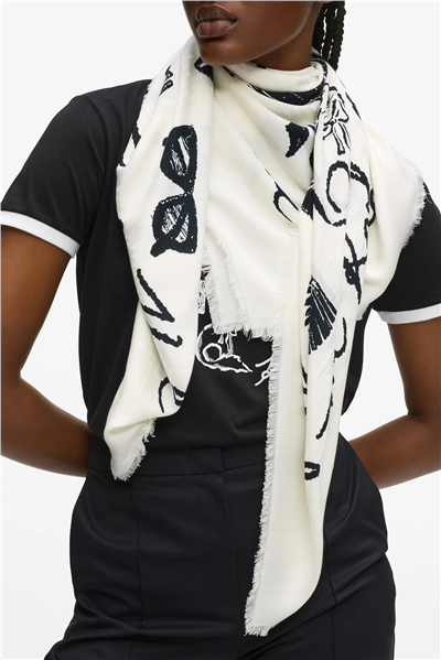 Karl Lagerfeld K/Monogram Jkrd Kadın Atkı Siyah