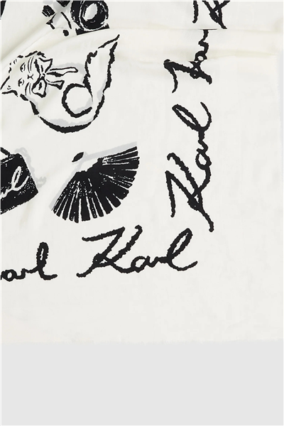 Karl Lagerfeld K/Monogram Jkrd Kadın Atkı Siyah