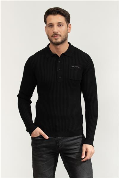 Karl Lagerfeld Knit Polo Ls Erkek Polo Yaka Triko