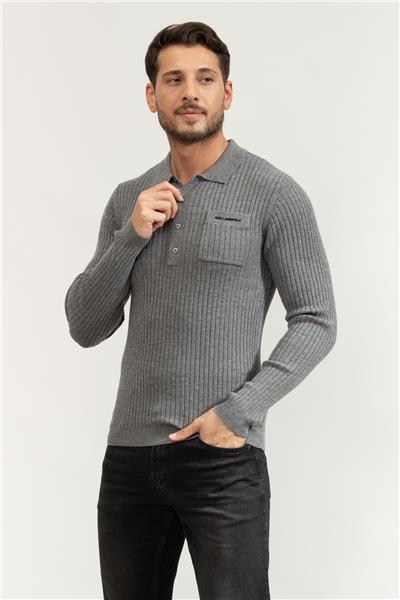Karl Lagerfeld Knit Polo Ls Erkek Polo Yaka Triko