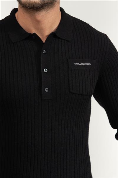 Karl Lagerfeld Knit Polo Ls Erkek Polo Yaka Triko