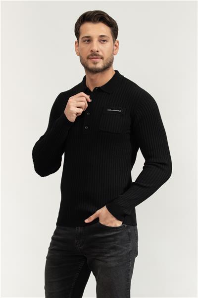 Karl Lagerfeld Knit Polo Ls Erkek Polo Yaka Triko