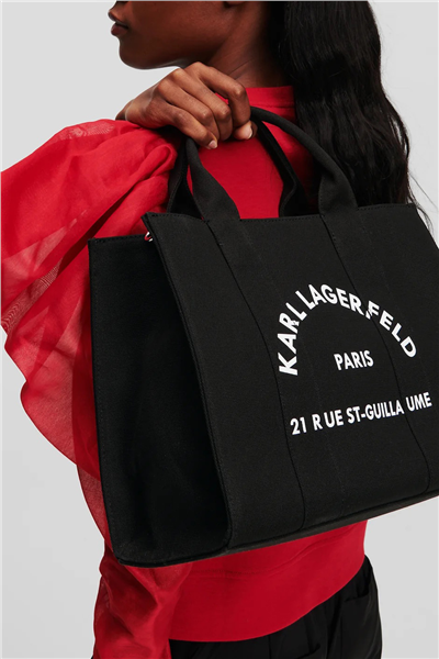 Karl Lagerfeld K/Rsg Square Medium Tote Kadın Omuz Çantası Siyah