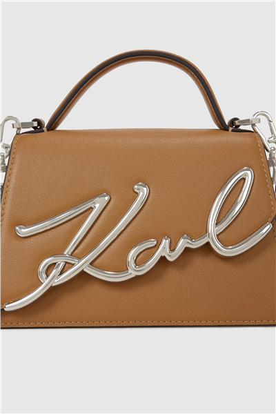 Karl Lagerfeld K/Signature 2.0 Kadın Mini Omuz Çantası Taba
