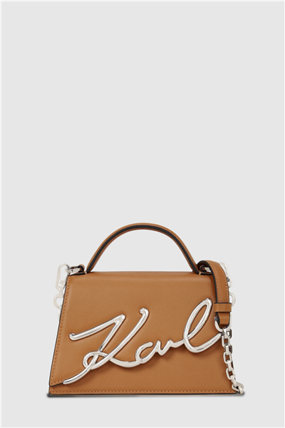 Karl Lagerfeld K/Signature 2.0 Kadın Mini Omuz Çantası Taba