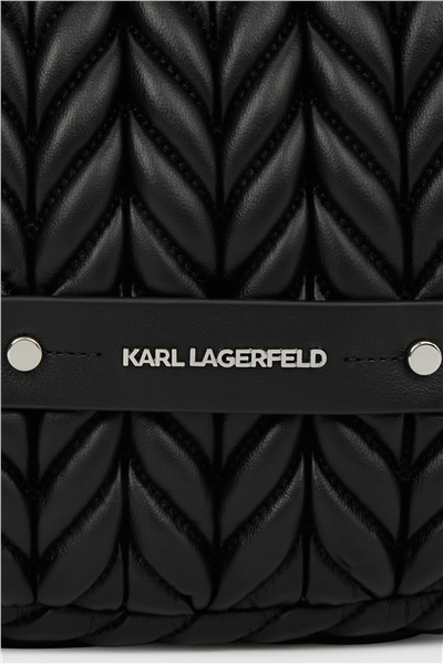 Karl Lagerfeld K/Weave SM Hobo Kadın Mini Omuz Çantası Siyah