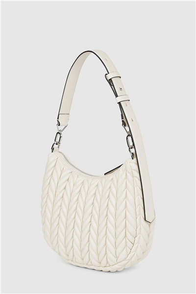 Karl Lagerfeld K/Weave SM Hobo Kadın Mini Omuz Çantası Beyaz