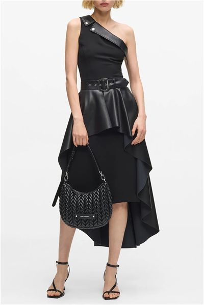 Karl Lagerfeld K/Weave SM Hobo Kadın Mini Omuz Çantası Siyah