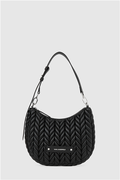 Karl Lagerfeld K/Weave SM Hobo Kadın Mini Omuz Çantası Siyah