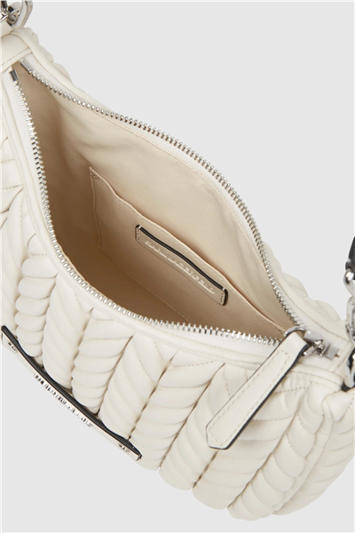 Karl Lagerfeld K/Weave SM Hobo Kadın Mini Omuz Çantası Beyaz