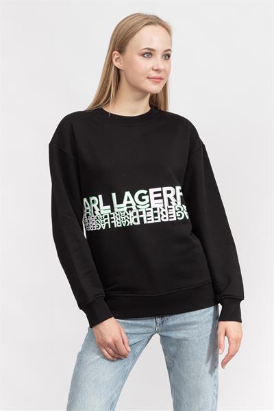 Karl Lagerfeld Logo Kadın Bisiklet Yaka Sweatshirt