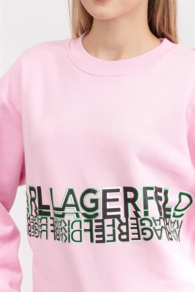 Karl Lagerfeld Logo Kadın Bisiklet Yaka Sweatshirt