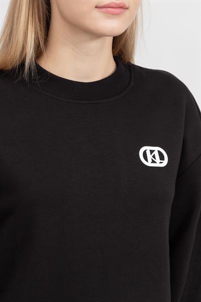 Karl Lagerfeld Logo Kadın Bisiklet Yaka Sweatshirt
