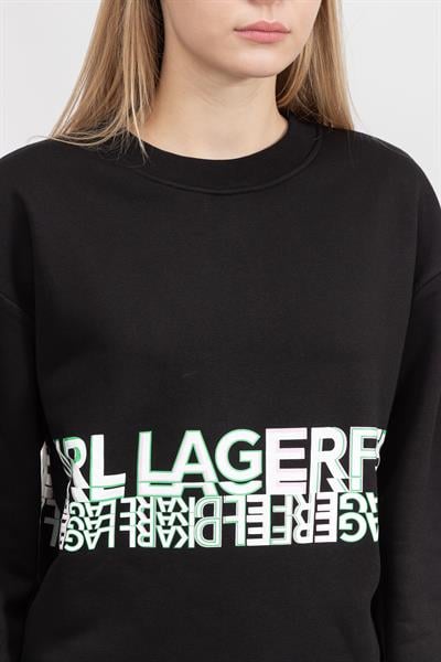 Karl Lagerfeld Logo Kadın Bisiklet Yaka Sweatshirt