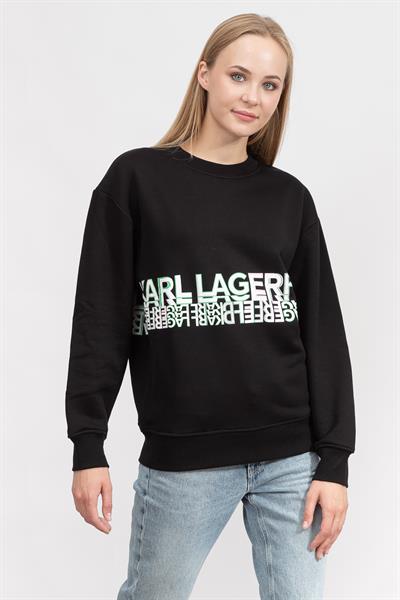 Karl Lagerfeld Logo Kadın Bisiklet Yaka Sweatshirt