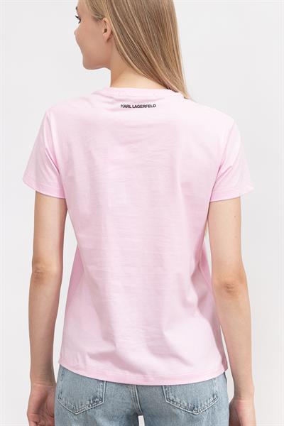 Karl Lagerfeld Logo Kadın Bisiklet Yaka T-Shirt