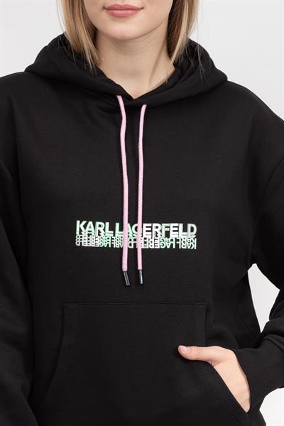 Karl Lagerfeld Logo Kadın Kapüşonlu Sweatshirt