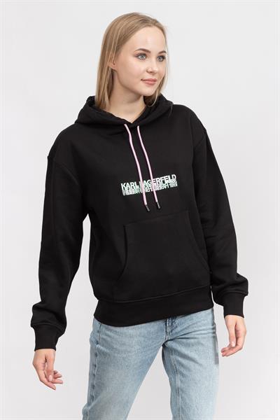 Karl Lagerfeld Logo Kadın Kapüşonlu Sweatshirt