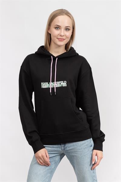 Karl Lagerfeld Logo Kadın Kapüşonlu Sweatshirt
