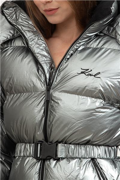 Karl Lagerfeld Metallic Puffer Kadın Şişme Mont