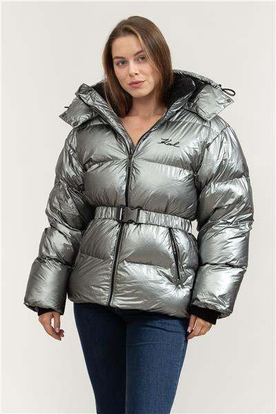 Karl Lagerfeld Metallic Puffer Kadın Şişme Mont