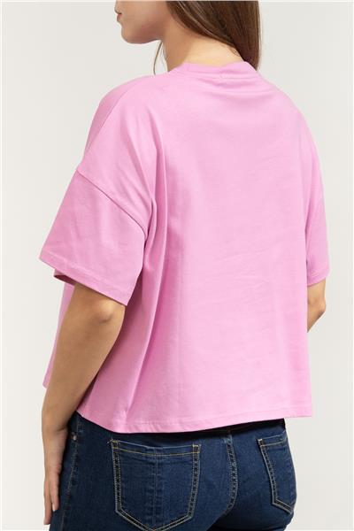 Karl Lagerfeld Paris Sketch Window Boxy Tee Kadın Bisiklet Yaka T-Shirt