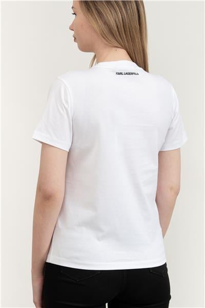 Karl Lagerfeld Portrait Kadın Bisiklet Yaka T-Shirt