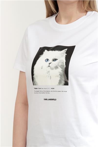 Karl Lagerfeld Portrait Kadın Bisiklet Yaka T-Shirt