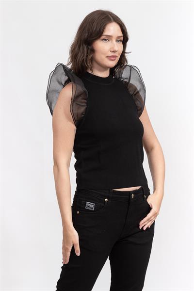 Karl Lagerfeld Puff Kadın Triko Siyah