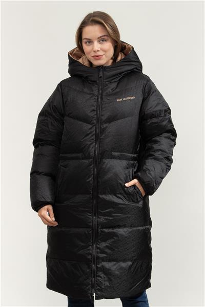 Karl Lagerfeld Reversible Long Logo Kadın Şişme Mont