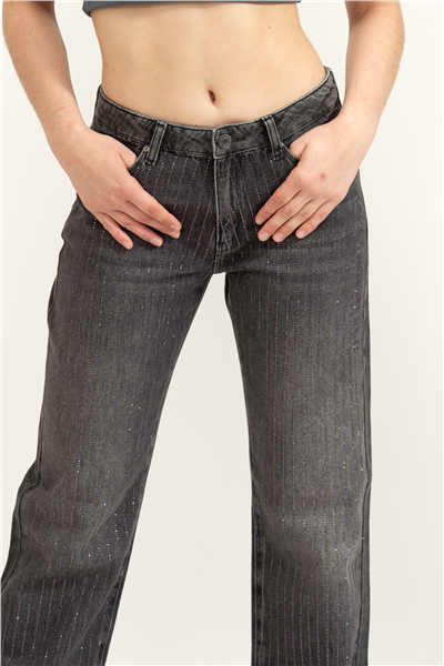 Karl Lagerfeld Rhinestone  Kadın Jean Pantolon