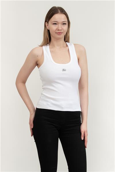 Karl Lagerfeld Ribbed Tank Top Kadın Kolsuz T-Shirt