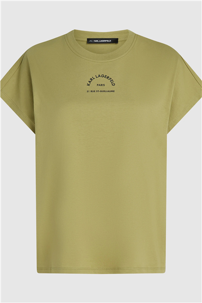 Karl Lagerfeld Rsg Glitter Relaxed Kadın Bisiklet Yaka T-Shirt Çok Renkli
