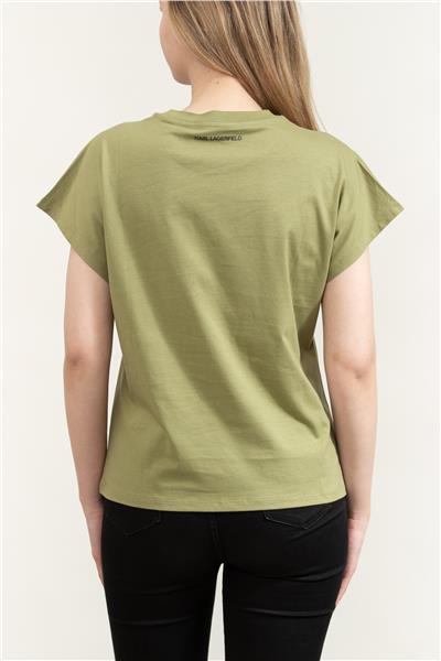 Karl Lagerfeld Rsg Glitter Relaxed Kadın Bisiklet Yaka T-Shirt