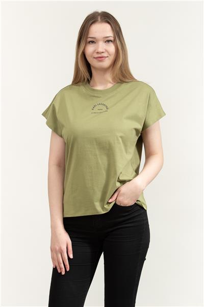 Karl Lagerfeld Rsg Glitter Relaxed Kadın Bisiklet Yaka T-Shirt